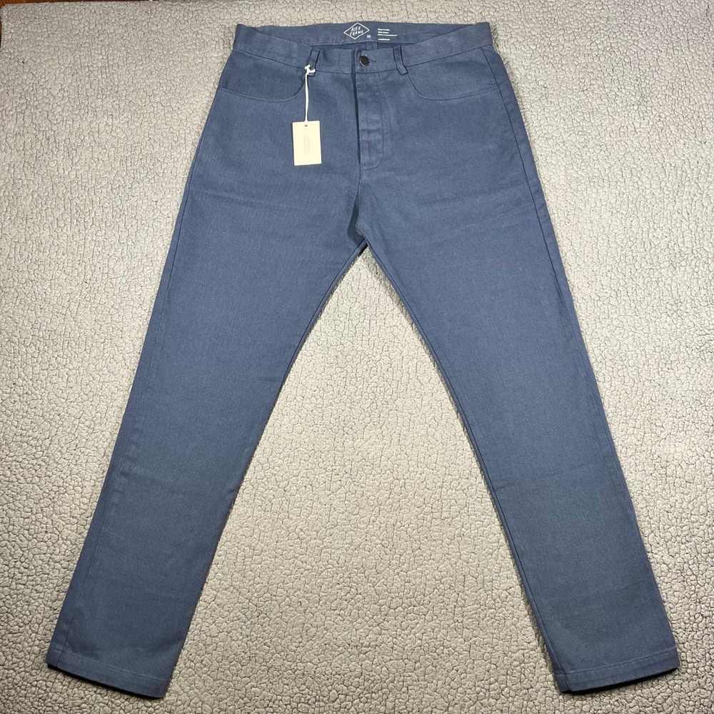 Alex Crane Cham Pants Mens 32 Dusk Blue Organic Cotton Twill Straight Leg NWT